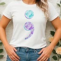 Semicolon Suicide Prevention Awareness Women's T-Shirt thumb 2