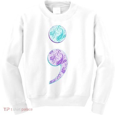 Semicolon Suicide Prevention Awareness Kids Sweatshirt