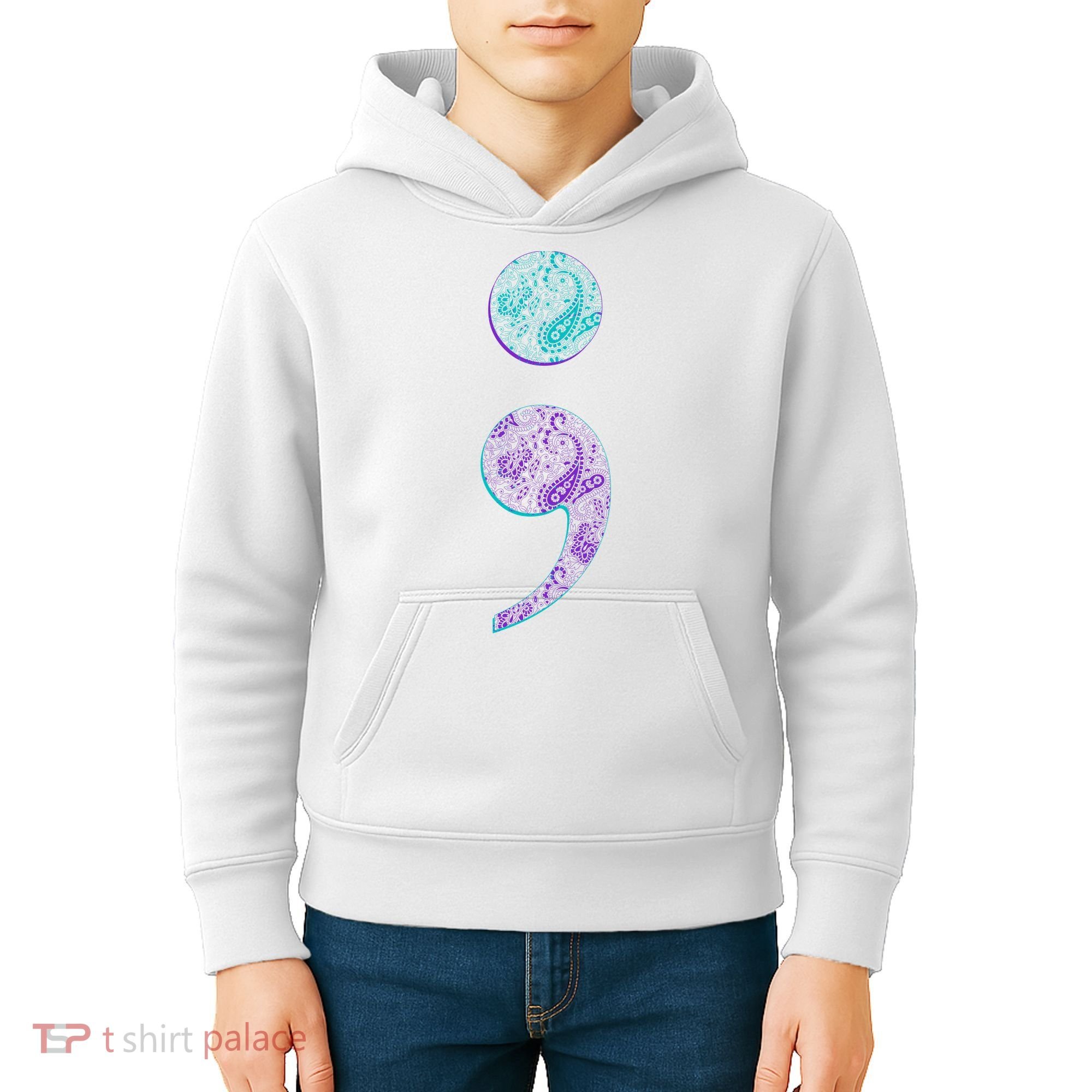 Semicolon Suicide Prevention Awareness Kids Hoodie