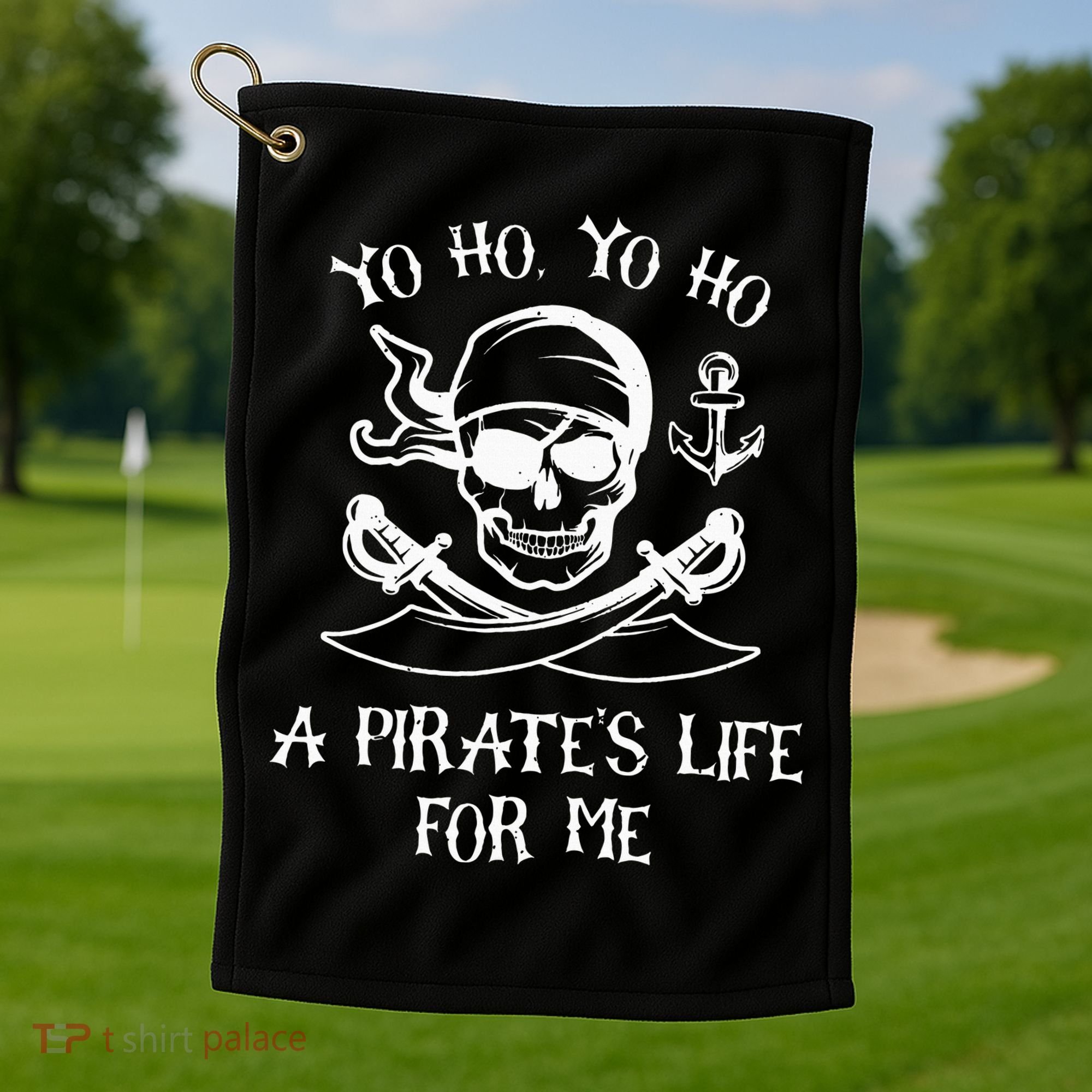 Spooky Skeleton Pirate Adventure Golf Towel