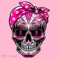 Sugar Skull Pink Ribbon Calavera Funny Breast Cancer Hoodie thumb 7