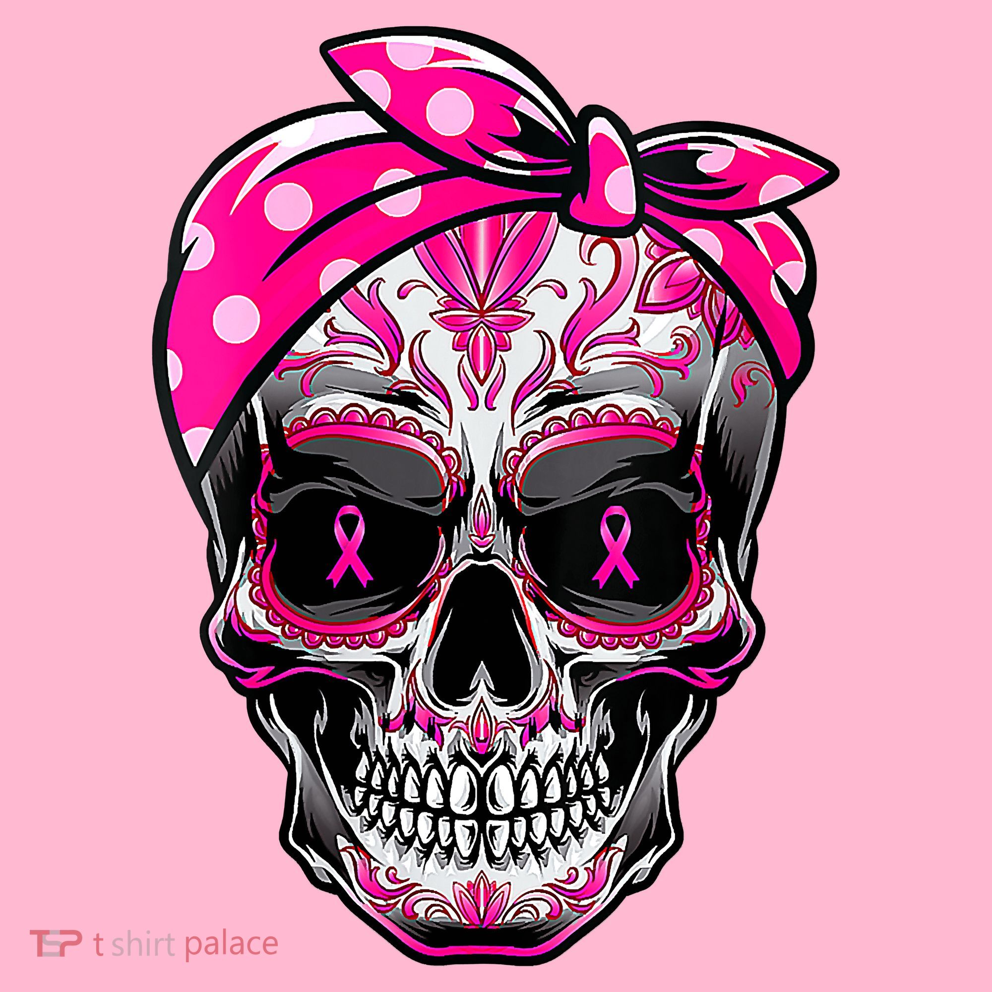 Sugar Skull Pink Ribbon Calavera Funny Breast Cancer Visor