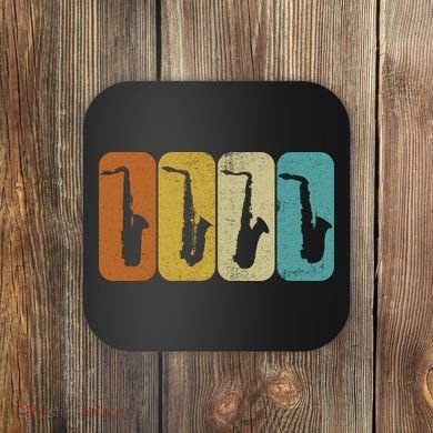 Saxophone Sax Player Gift Idea Saxophonist Music Coaster
