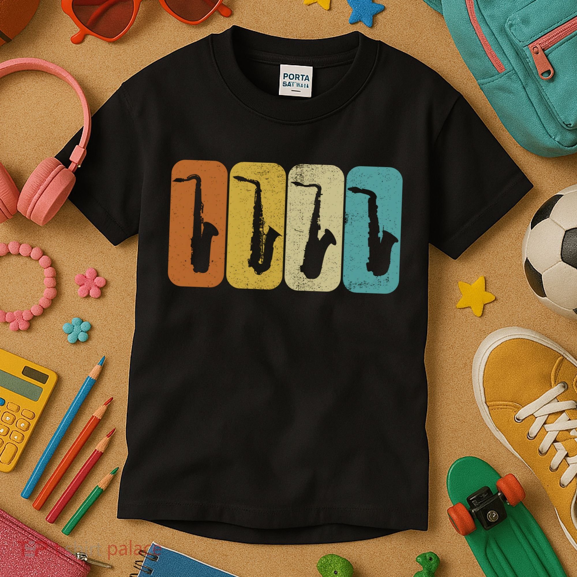 Saxophone Sax Player Gift Idea Saxophonist Music Kids T-Shirt