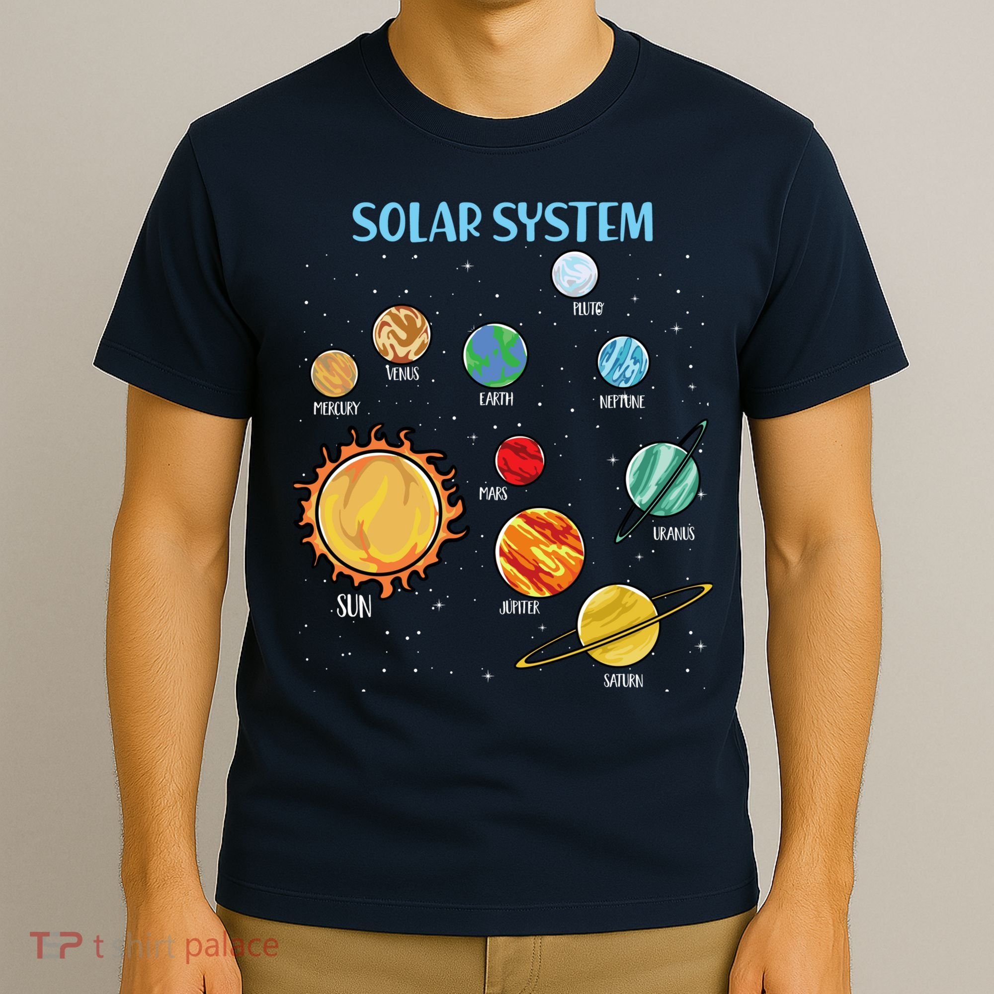 Solar System Planets Science Space Boy Girl Stem T-Shirt