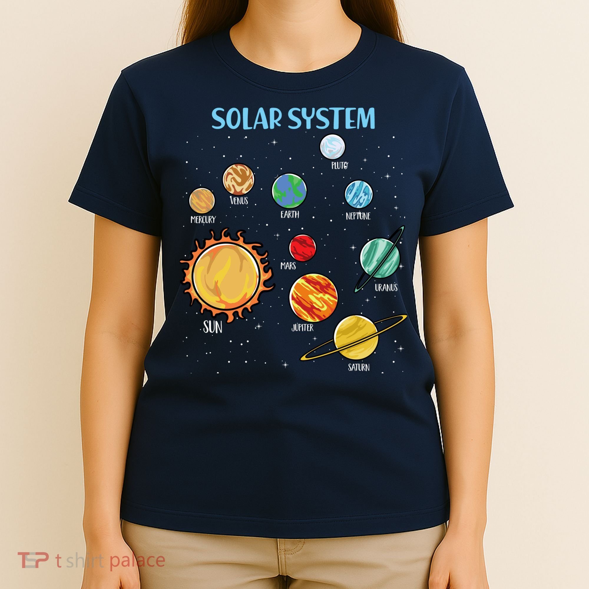 Solar System Planets Science Space Boy Girl Stem T-Shirt