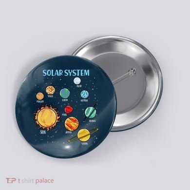 Solar System Planets Science Space Boy Girl Stem Button