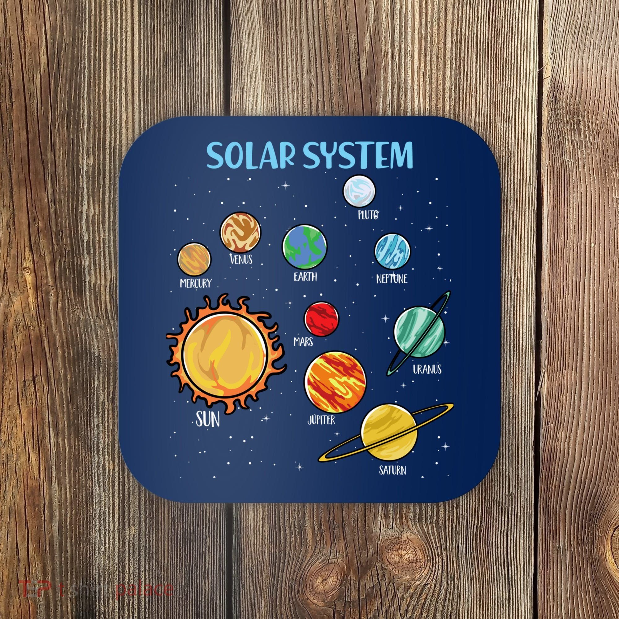 Solar System Planets Science Space Boy Girl Stem Coaster