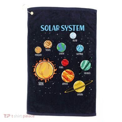 Solar System Planets Science Space Boy Girl Stem Golf Towel