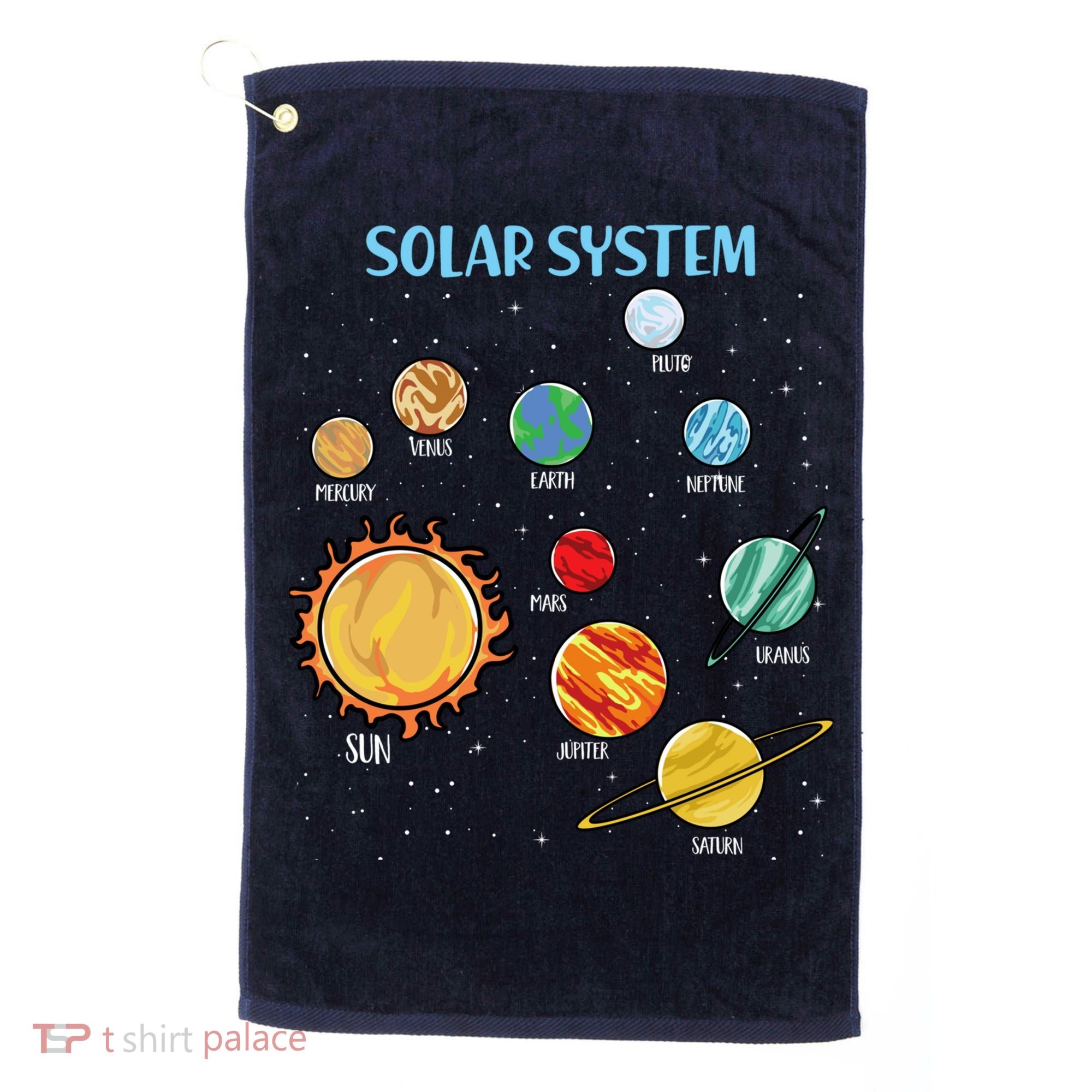 Solar System Planets Science Space Boy Girl Stem Golf Towel