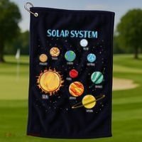 Solar System Planets Science Space Boy Girl Stem Golf Towel thumb 1