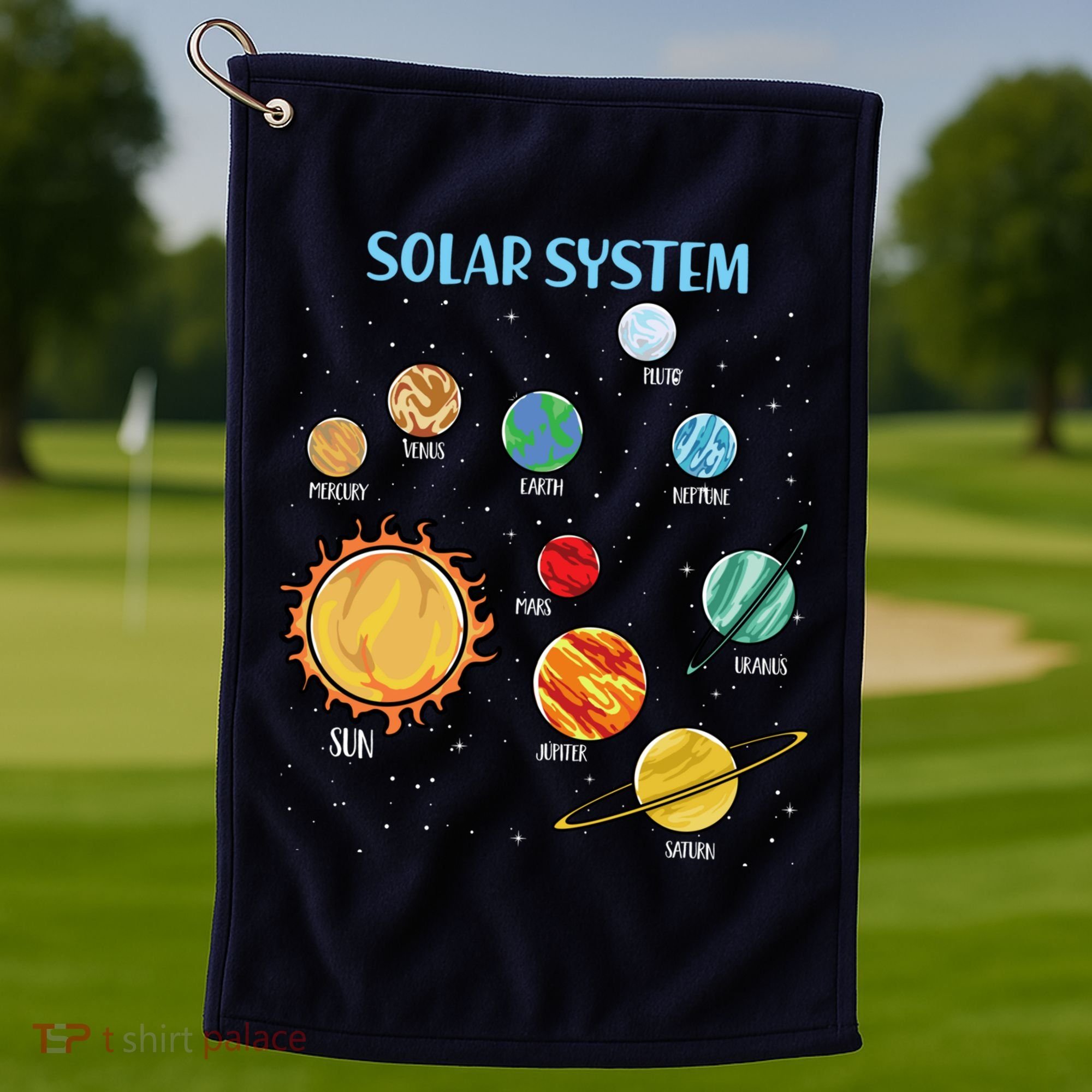 Solar System Planets Science Space Boy Girl Stem Golf Towel