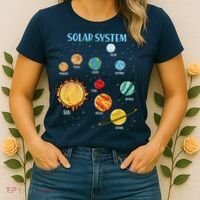 Solar System Planets Science Space Boy Girl Stem Women's T-Shirt thumb 2