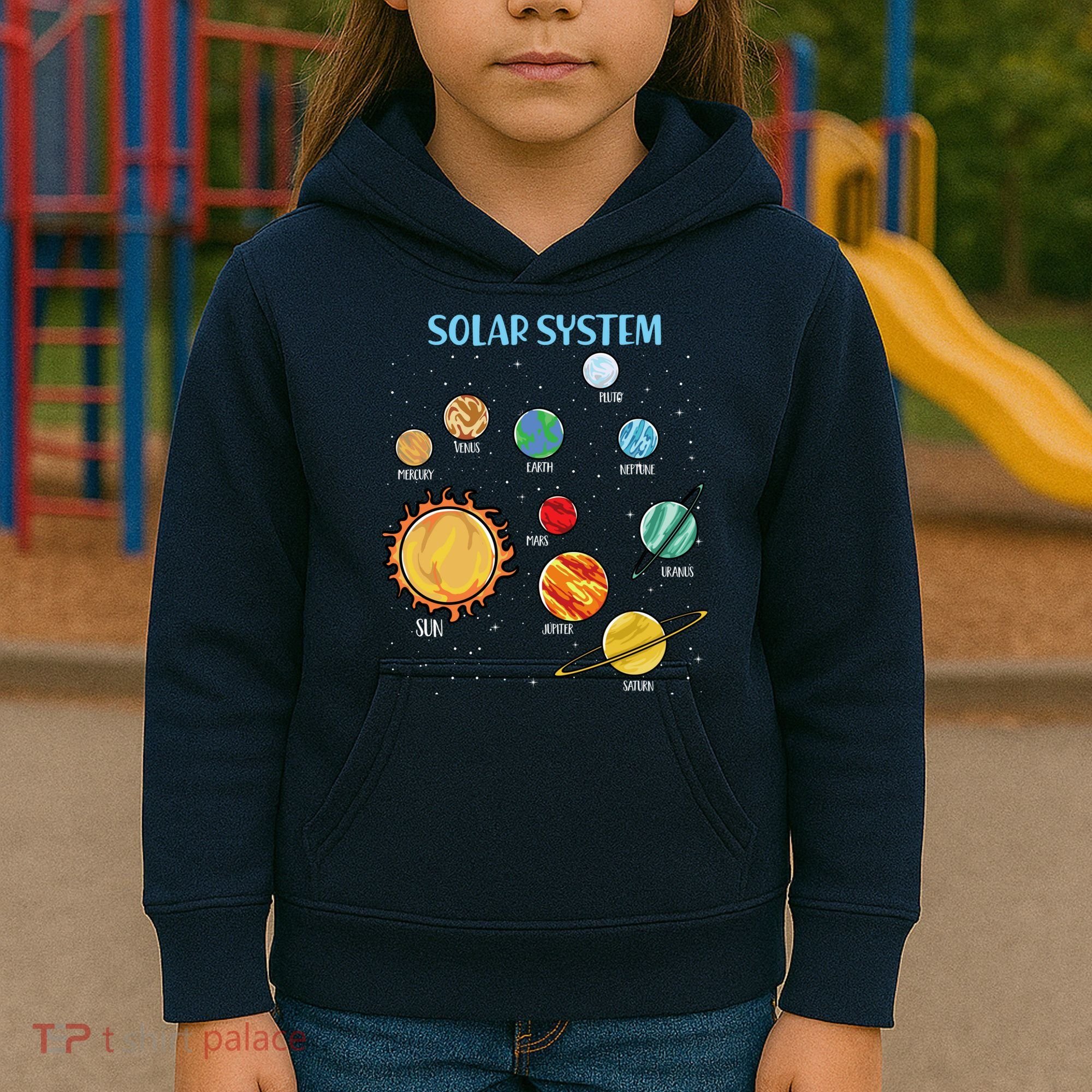Solar System Planets Science Space Boy Girl Stem Kids Hoodie
