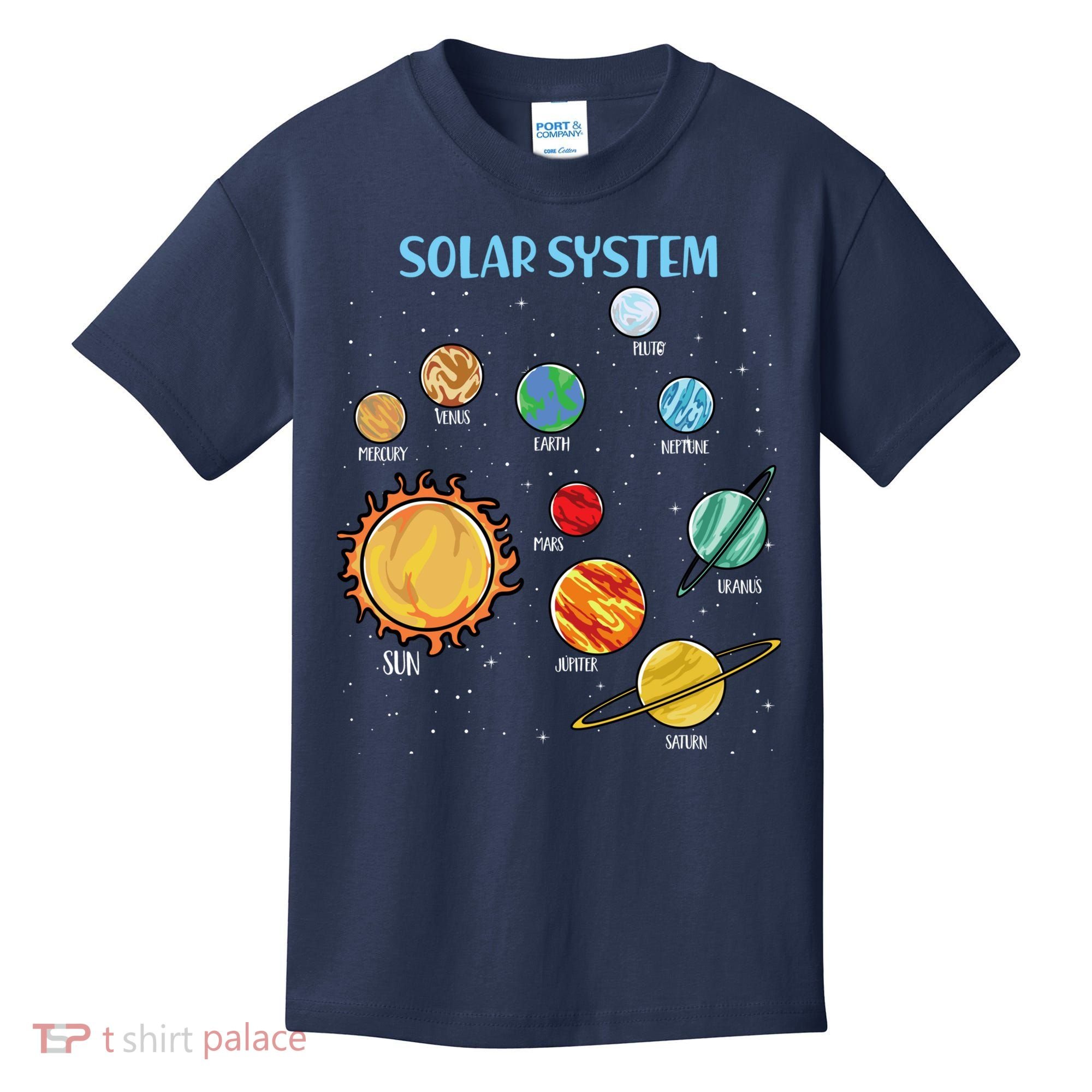 Solar System Planets Science Space Boy Girl Stem Kids T-Shirt