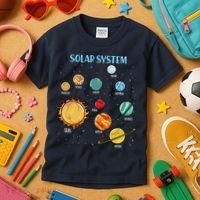 Solar System Planets Science Space Boy Girl Stem Kids T-Shirt thumb 3