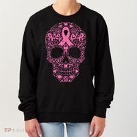Sugar Skull Pink Ribbon Calavera Breast Cancer Awareness  Women's Sweatshirt thumb 0