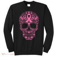 Sugar Skull Pink Ribbon Calavera Breast Cancer Awareness  Sweatshirt thumb 0