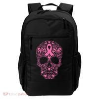 Sugar Skull Pink Ribbon Calavera Breast Cancer Awareness  Backpack thumb 0