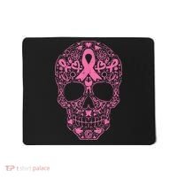 Sugar Skull Pink Ribbon Calavera Breast Cancer Awareness  Mousepad thumb 0