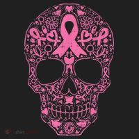 Sugar Skull Pink Ribbon Calavera Breast Cancer Awareness  Hat thumb 2