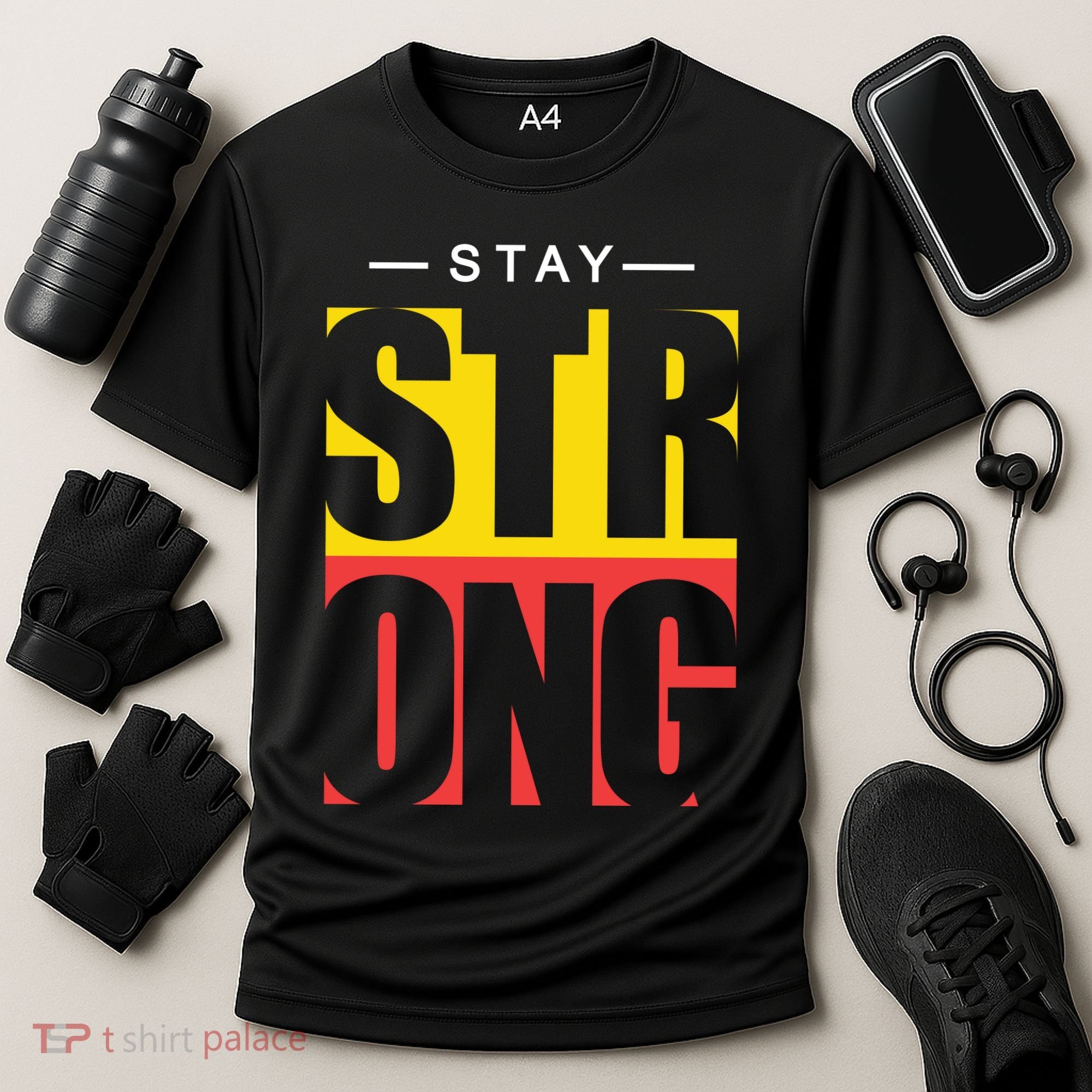 Stay Strong Positive Quote Cooling Performance Crew T-Shirt