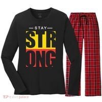 Stay Strong Positive Quote Women's Long Sleeve Flannel Pajama Set  thumb 0