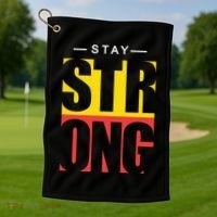 Stay Strong Positive Quote Golf Towel thumb 1