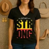 Stay Strong Positive Quote Women's V-Neck T-Shirt thumb 3