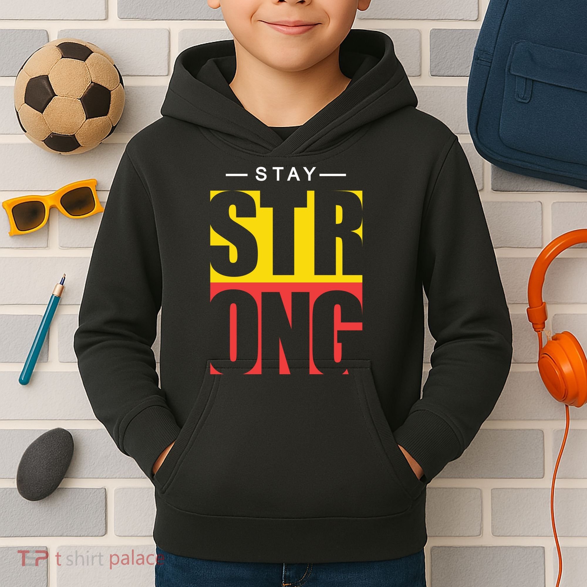 Stay Strong Positive Quote Kids Hoodie