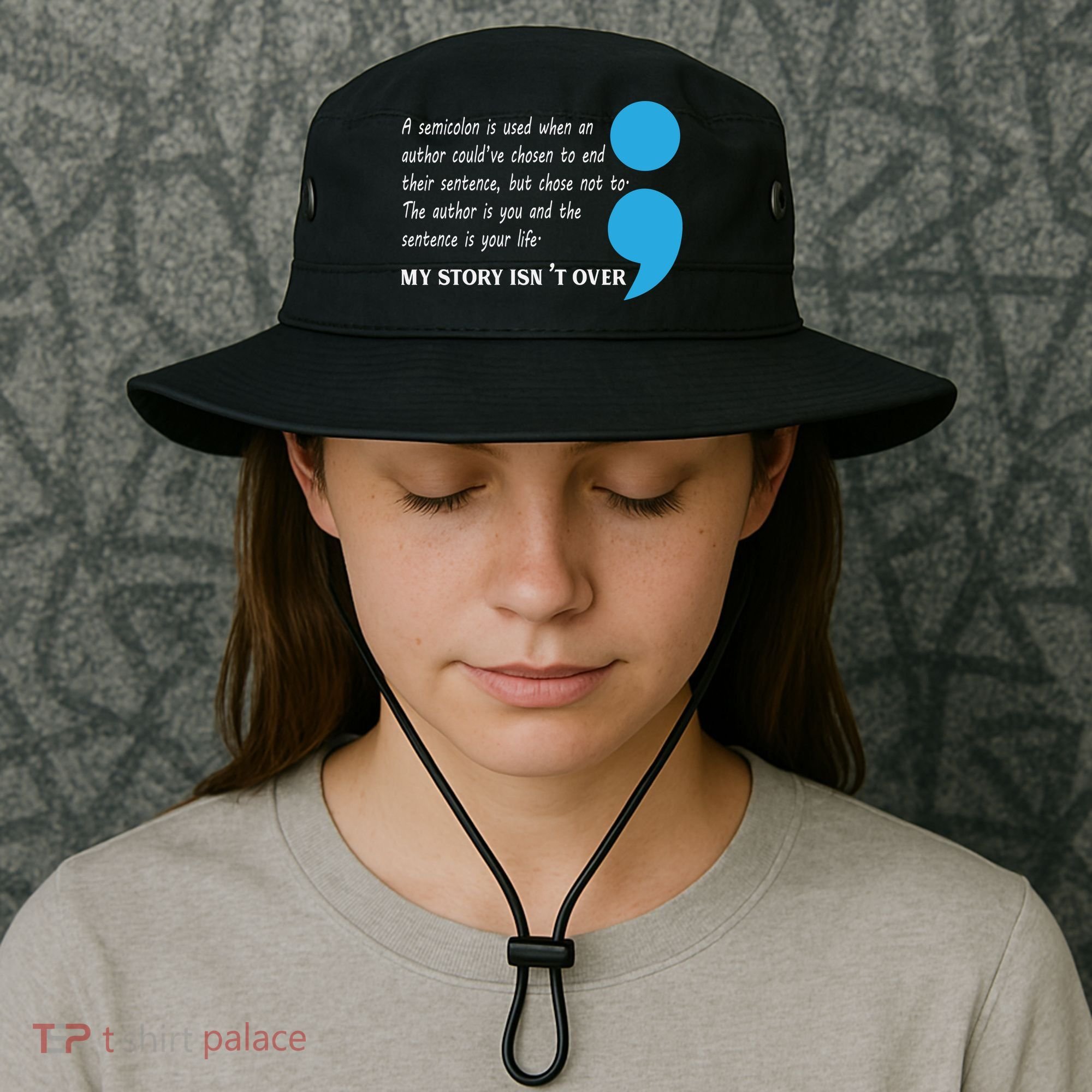 Semicolon Suicide Prevention Awareness Bucket Hat