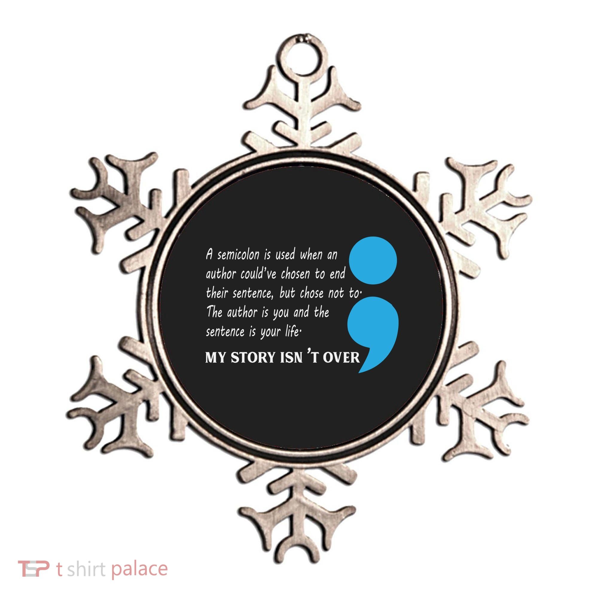 Semicolon Suicide Prevention Awareness Ornament