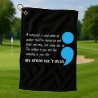 Semicolon Suicide Prevention Awareness Golf Towel thumb 1