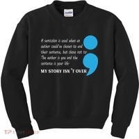 Semicolon Suicide Prevention Awareness Kids Sweatshirt thumb 0