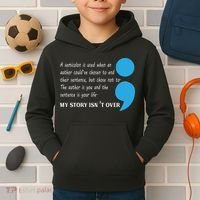 Semicolon Suicide Prevention Awareness Kids Hoodie thumb 2
