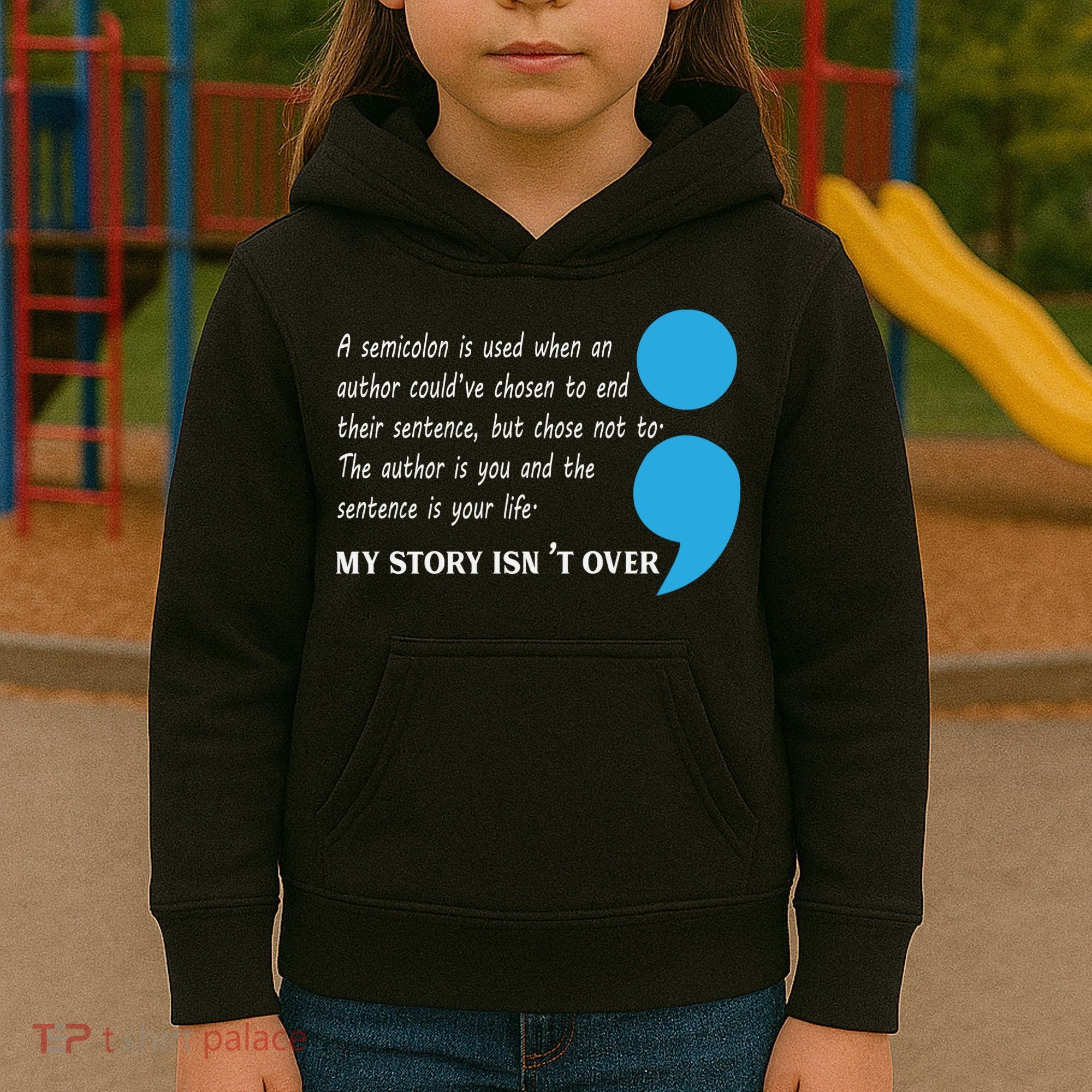 Semicolon Suicide Prevention Awareness Kids Hoodie