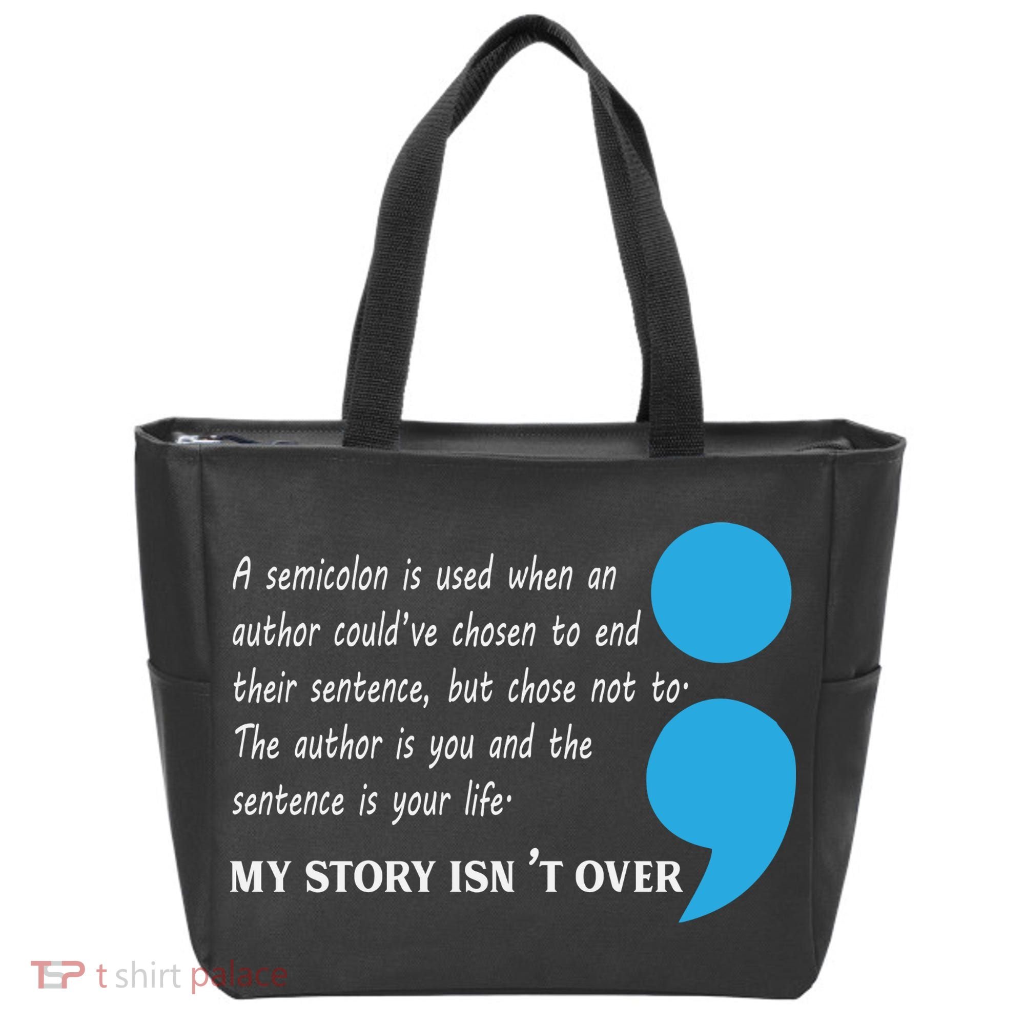 Semicolon Suicide Prevention Awareness Tote Bag