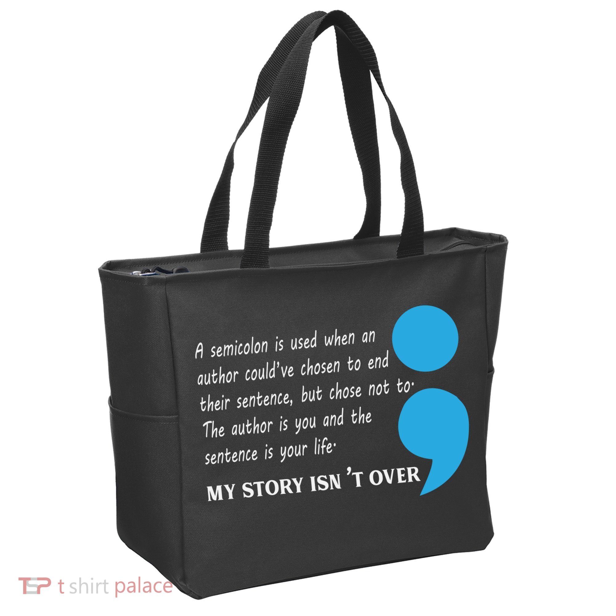 Semicolon Suicide Prevention Awareness Tote Bag