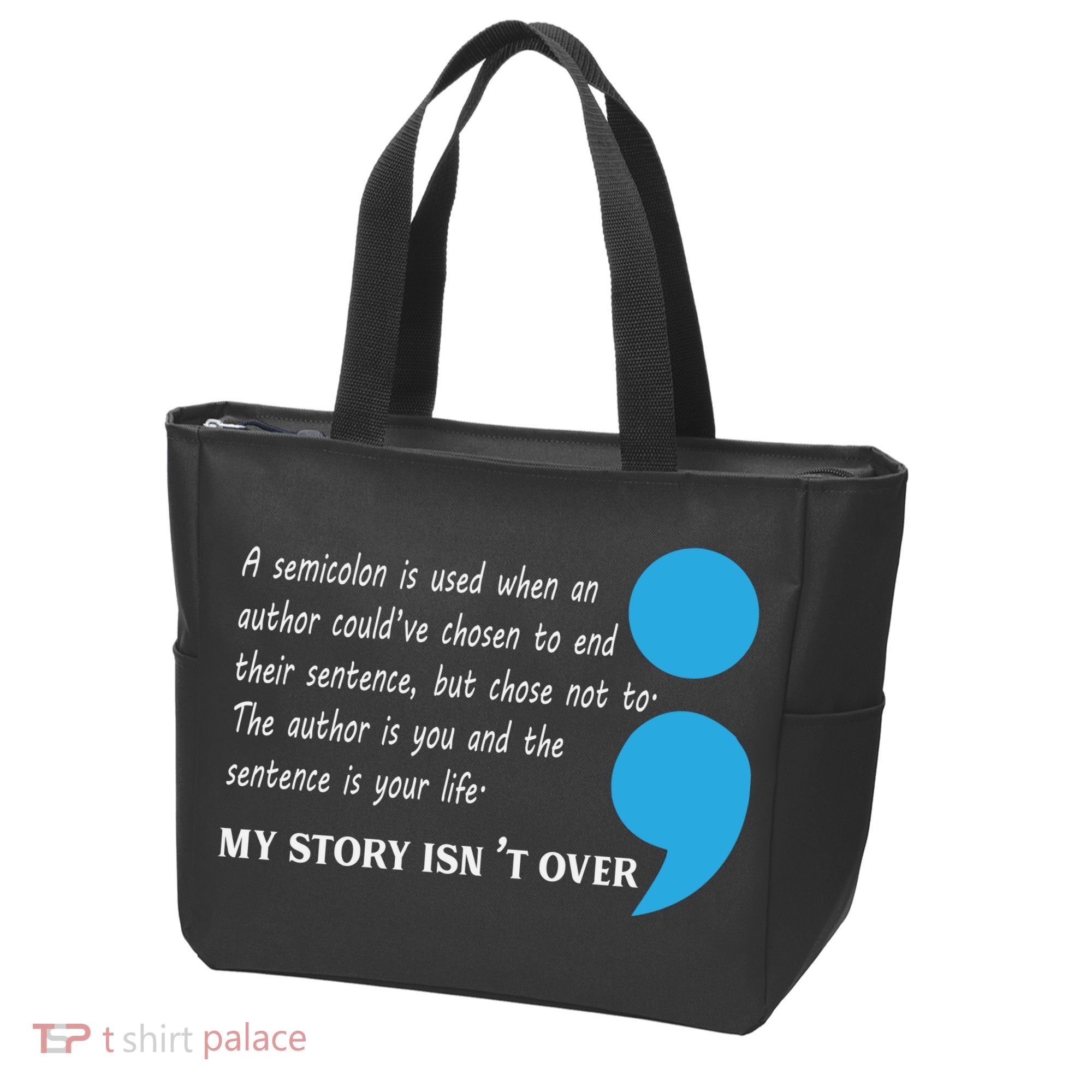Semicolon Suicide Prevention Awareness Tote Bag