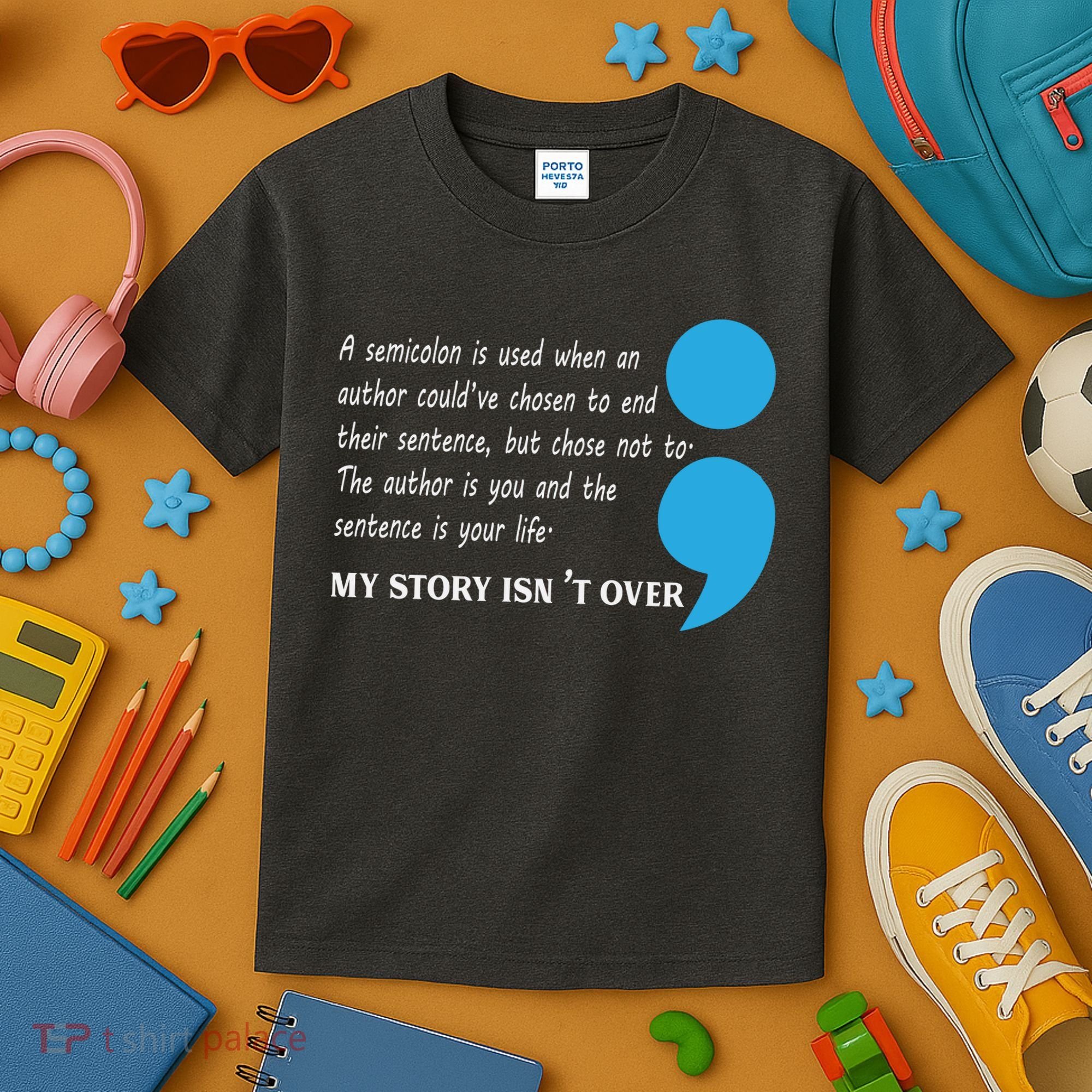 Semicolon Suicide Prevention Awareness Kids T-Shirt