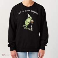 Support Staff Paraprofessional Back To School Frog Iced Coffee Women's Sweatshirt thumb 0