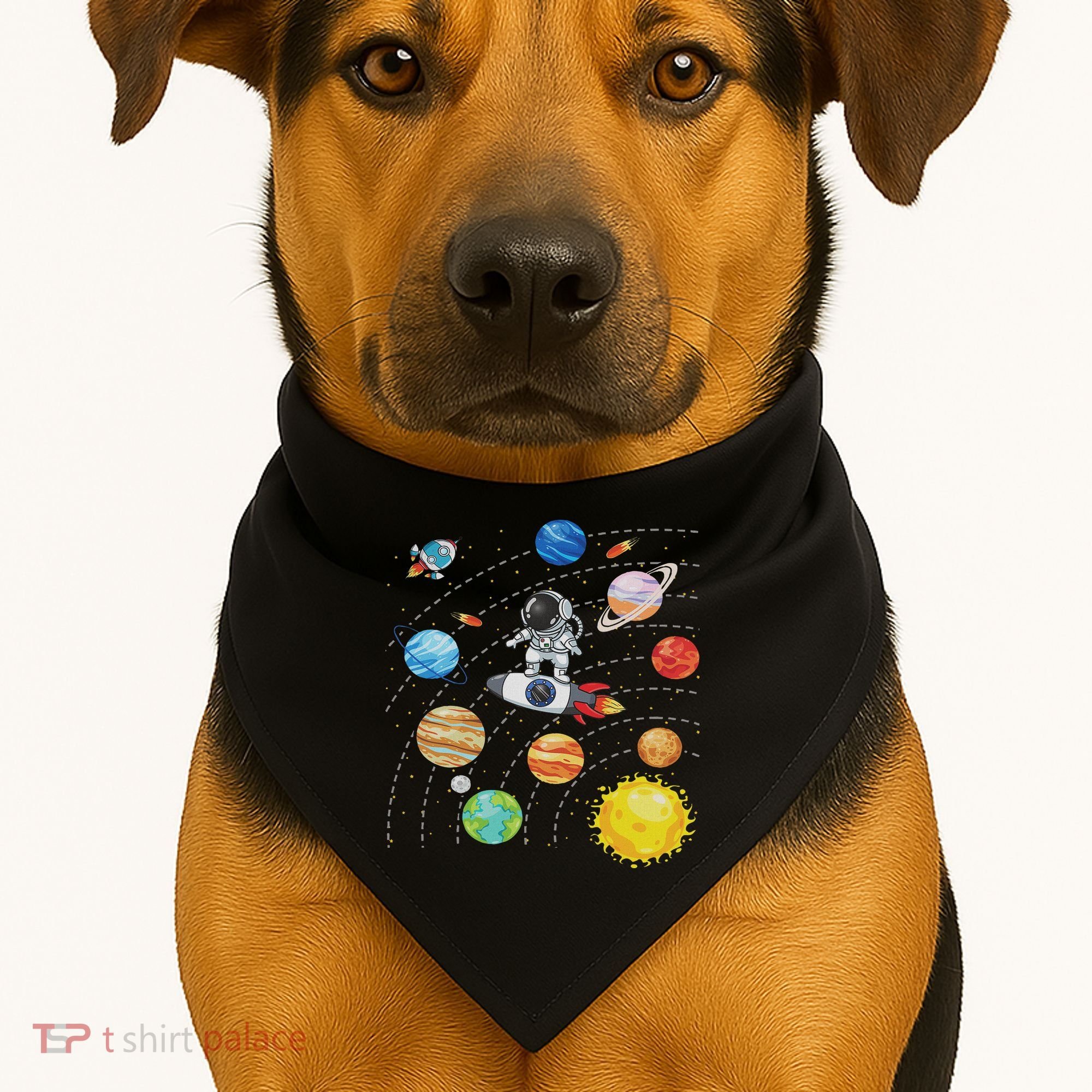 Solar System Planets Science Space Astronaut Universe Galaxy USA-Made Doggie Bandana