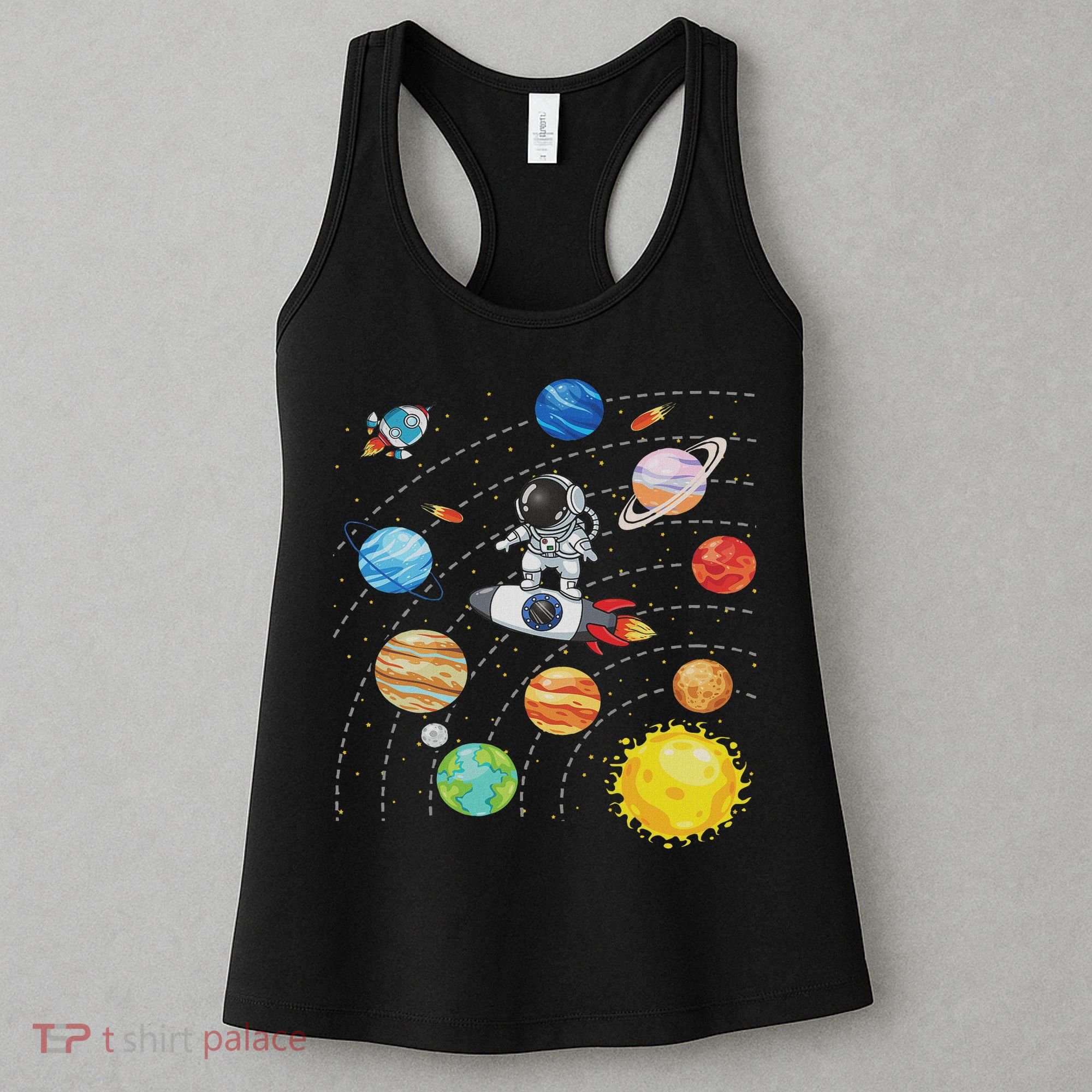 Solar System Planets Science Space Astronaut Universe Galaxy Women's Tank Top
