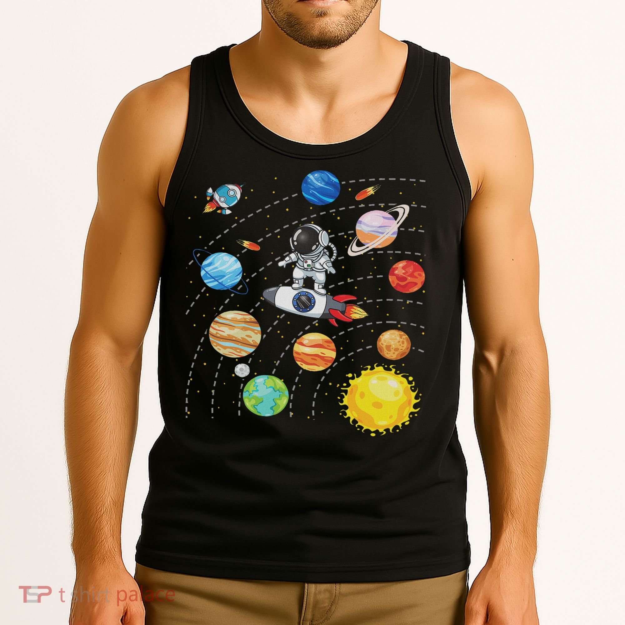 Solar System Planets Science Space Astronaut Universe Galaxy Tank Top