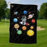 Solar System Planets Science Space Astronaut Universe Galaxy Golf Towel thumb 1