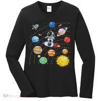 Solar System Planets Science Space Astronaut Universe Galaxy Women's Long Sleeve Shirt thumb 0