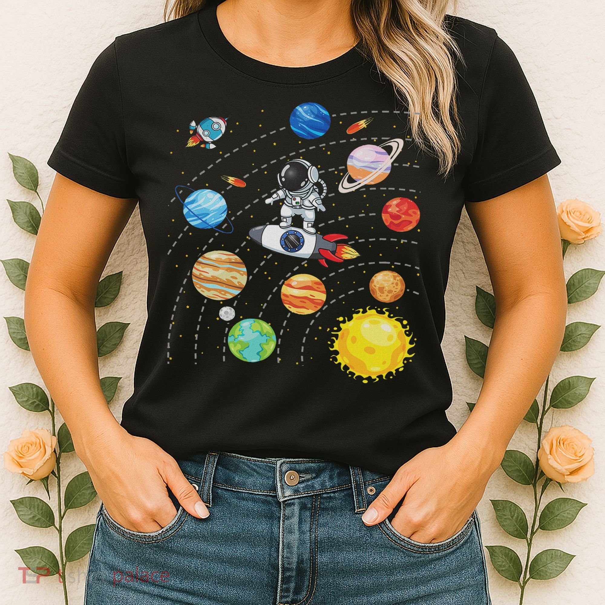 Solar System Planets Science Space Astronaut Universe Galaxy Women's T-Shirt