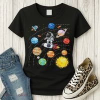 Solar System Planets Science Space Astronaut Universe Galaxy Women's T-Shirt thumb 3