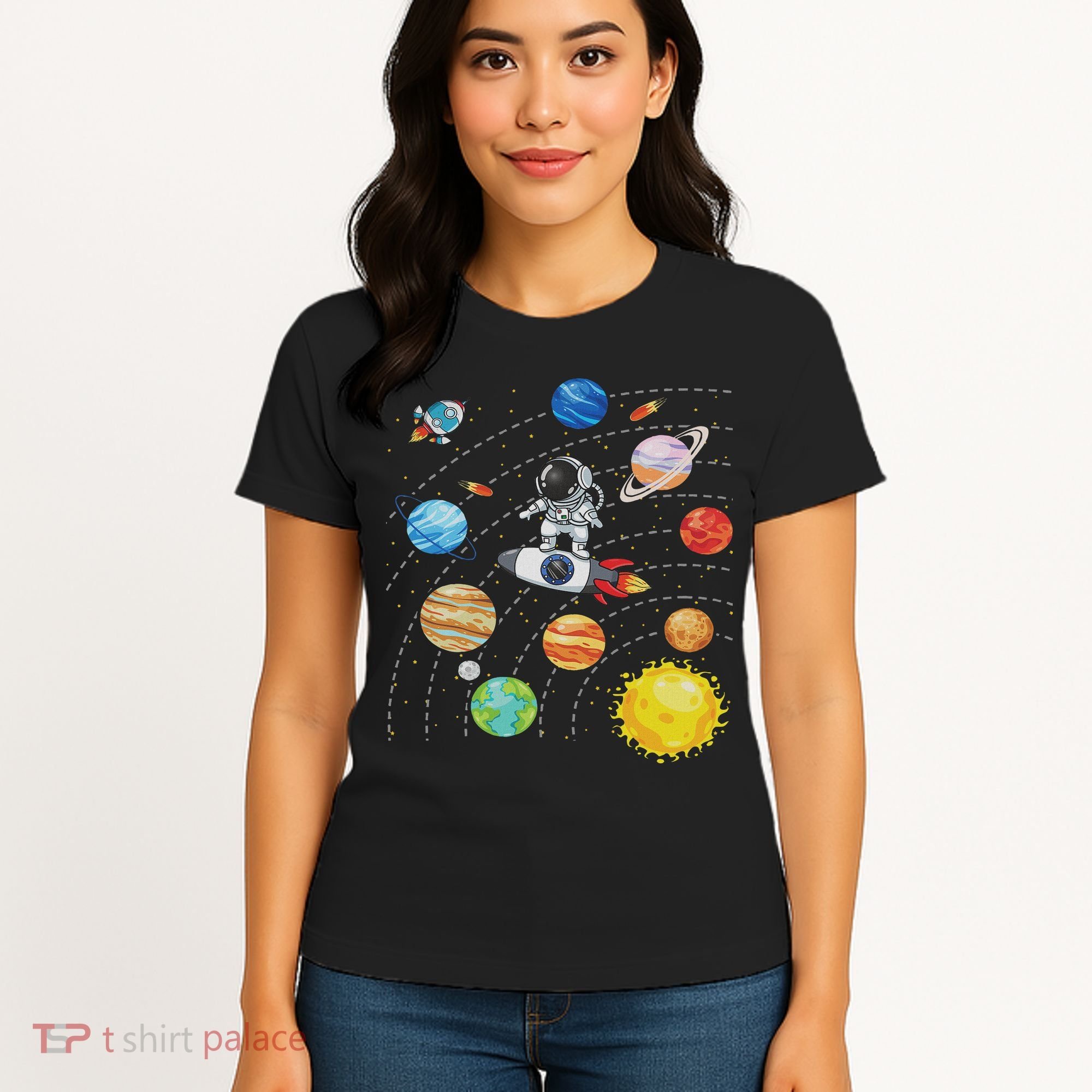 Solar System Planets Science Space Astronaut Universe Galaxy Women's T-Shirt