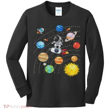 Solar System Planets Science Space Astronaut Universe Galaxy Kids Long Sleeve Shirt